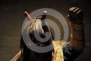 Namahage god with a face of a devil from Oga Pennisula in Akita Prefecture, Tohoku region of north eastern Honshiu island of Japan