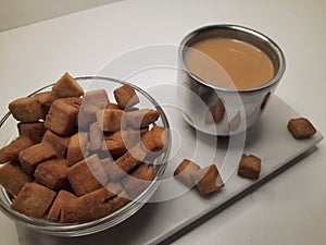 Namakpare or Salty Shakarpara, popular Diwali food or tea-time snack from Gujarat, India