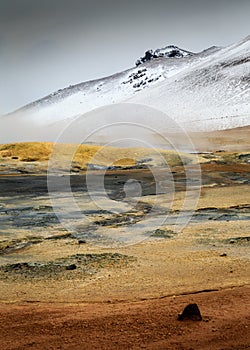 Namaskard geothermal active volcanic area in North West Iceland
