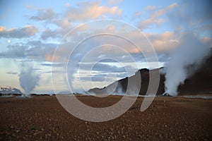 Namaskard, NÃ¡mafjall geothermal area near Lake Myvatn and Reykjahlid,Iceland