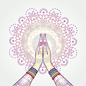 Namaste Decorated Hands Clasped