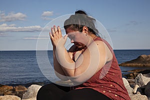 Namaste during yoga