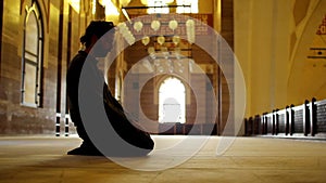 namaz: muslim man worship in mosque