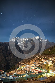 Namche Bazaar at night photo