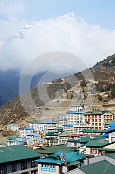 Namche Bazaar village view - capital of sherpa people ,Nepal