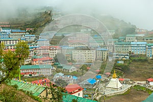 Namche Bazaar village on the way to Everest Base Camp, Khumbu Re