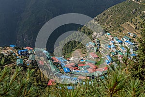 Namche Bazaar village on the way to Everest Base Camp, Khumbu Re