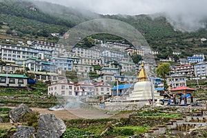 Namche Bazaar village on the way to Everest Base Camp, Khumbu Re