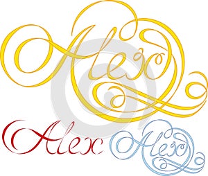 Name Alex, made in the vector for use in various purposes