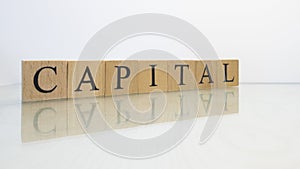 The name capital was created from wooden letter cubes.