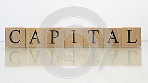 The name capital was created from wooden letter cubes.