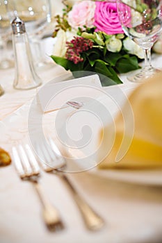 Name card on fancy table