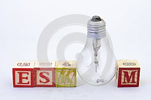 The term Eskom and a broken bulb