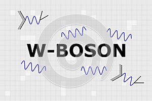 Name of gauge boson w-boson in the center with blue sine waves