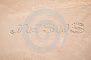 The Name `Jesus` Written in the Sand