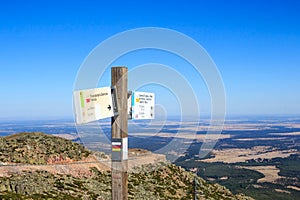Signpost near Santuario De Nuestra Senora De La Pena De Francia, Spain photo
