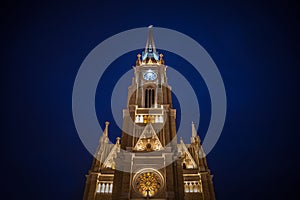 The Name of Mary Church, also known as Novi Sad catholic cathedral during the evening.