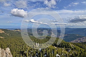 Landscape from the Pietrele Doamnei - Lady`s Stones, in Rarau mountains, Romania, Europe