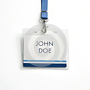 Name tag isolated on white background photo