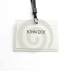 Name tag isolated on white background photo