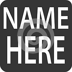 Name Tag - Sticker Magnet Square Label - `Name Here`