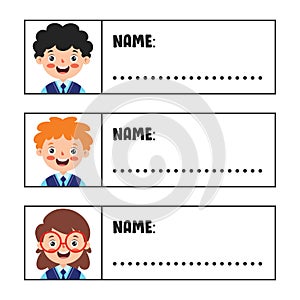 Name Tags For School Children