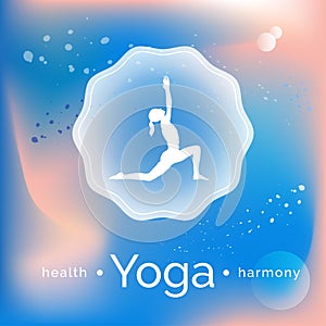 Name of yoga studio on an abstract background.