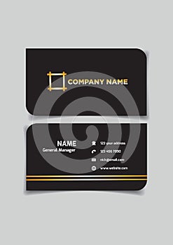Namecard template in black with space for name and contact information