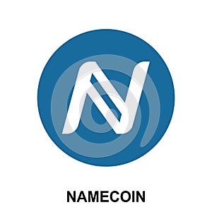 Namecoin crypto currency blockchain flat logo isolated on white background.