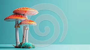 Nameko mushroom pholiota nameko pastel colored background for aesthetic appeal