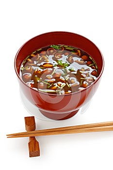 Nameko mushrooms miso soup