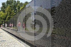 Names of Vietnam war casualties on