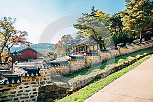 Namhansanseong Fortress, Korean old traditional architecture at autumn in Gwangju, Korea