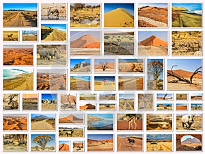 Namibia landscapes collage