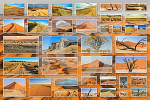 Namibia landscapes collage