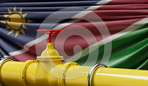 Namibia oil and gas fuel pipeline. Oil industry concept. 3D Rendering