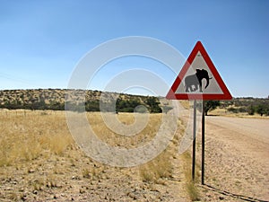 Namibia Road sign elphant