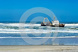 Namibia. Shipwreck on the Skeleton Coast of Atlantic Ocean