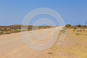 Namibian landscape along the gravel road. Rehoboth, Namibia