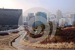 Namsan park and central Seoul