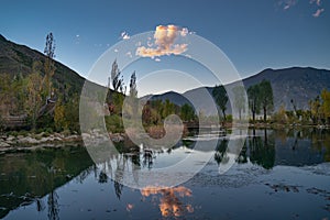 Namsan Park in Lhasa Tibet dusk cardioid cloud