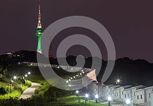 Namsan Park and N Seoul Tower at Night