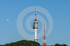 Namsan Tower, and the blue skies above in Seoul,South Korea