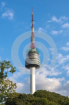 Namsan Tower, and the blue sky in Seoul, Korea