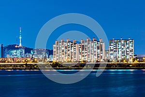 Namsan Tower and river in Seoul