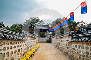 Namsangol Hanok Village alley in Seoul, Korea photo