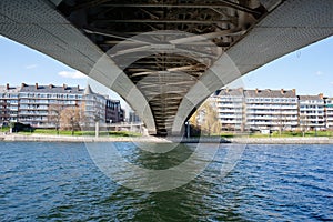 Namur, Belgium - bridge over the Meuse. Under the bridge.