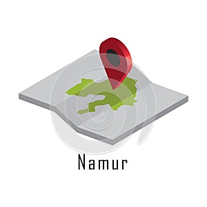 namur paper map with map pointer. Vector illustration decorative design
