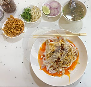 Nan Gyi Thohk Authentic Burmese Thick Noodle Dish