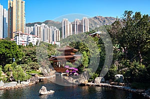 Nan Lian Garden, Diamond Hill, Hong Kong. Kowloon Peak can be seen in the background. photo